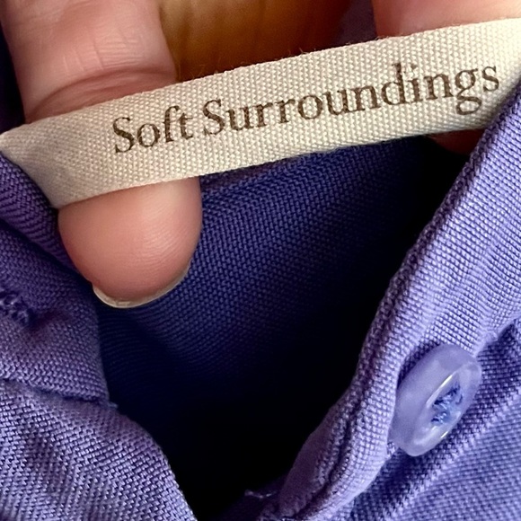 Soft Surroundings Periwinkle Purple Button-Up Blouse Size PM Tunic Flowy Gift - Picture 4 of 14